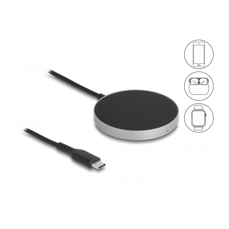 Delock Wireless Charger mit 5 W / 7,5 W / 10 W / 15 W - Induktives Ladepad