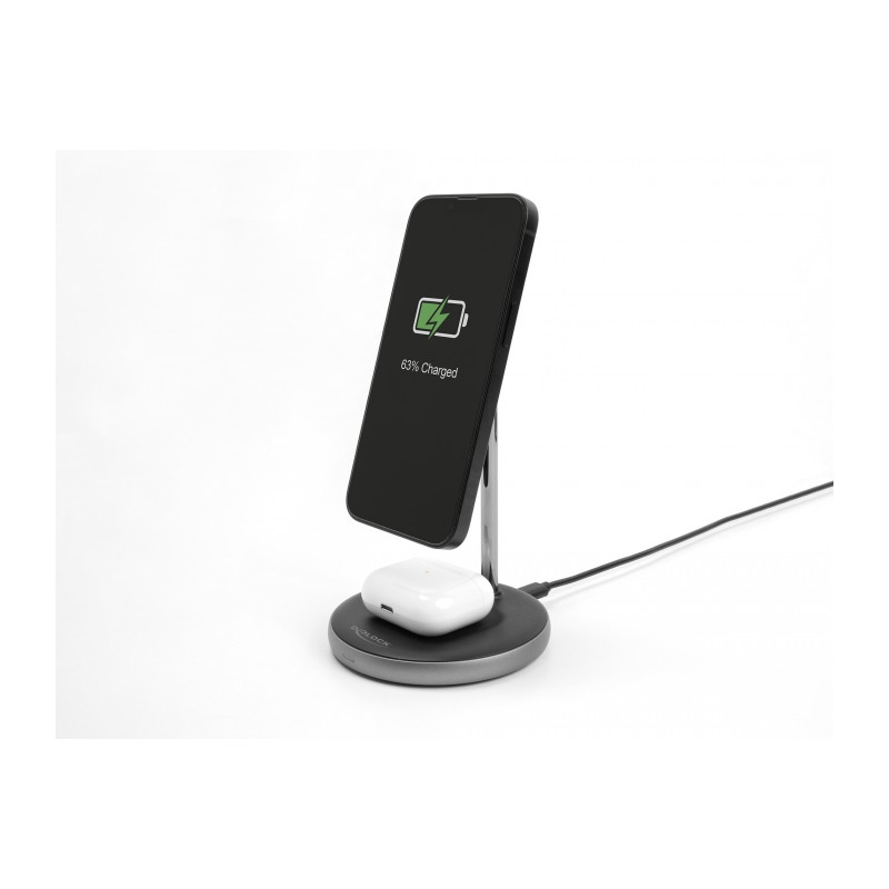 Delock Wireless Charger 2 in 1 mit 5 W / 7,5 W / 10 W / 15 W - Qi