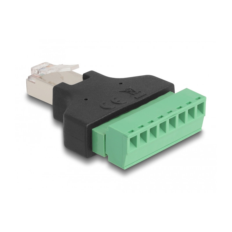 Delock Adapter RJ45 Stecker - Terminalblock 8 Pin 2-teilig 3,81 mm