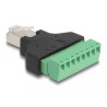 Delock Adapter RJ45 Stecker - Terminalblock 8 Pin 2-teilig 3,81 mm