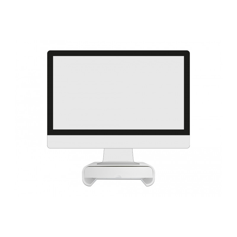 Delock Monitorständer mit Schublade weiß
