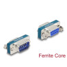 Delock HF/EMI Entstörfilter D-Sub 9 Pin Stecker zu Buchse mit Tiefpass induktiv