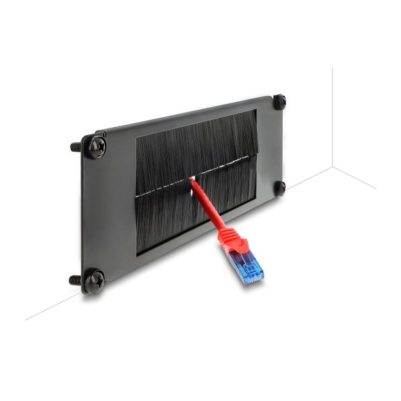 Delock 10″ Kabelmanagement Bürstenleiste 2 HE schwarz