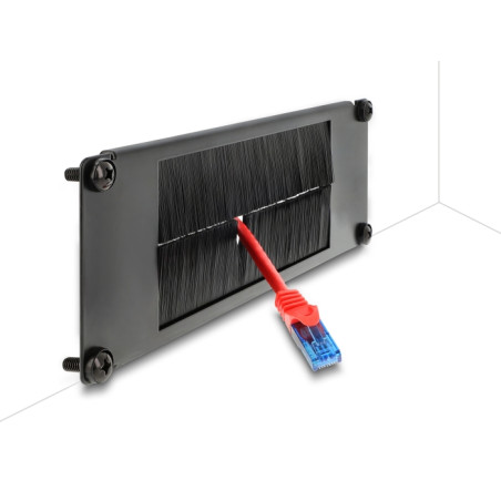 Delock 10″ Kabelmanagement Bürstenleiste 2 HE schwarz