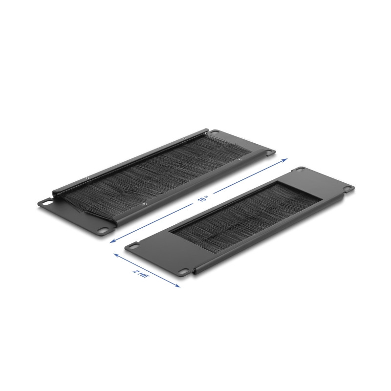 Delock 10″ Kabelmanagement Bürstenleiste 2 HE schwarz