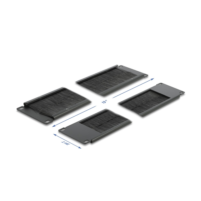 Delock 19″ Kabelmanagement Bürstenleiste 2 HE schwarz