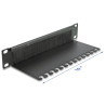 Delock 10″ Kabelmanagement Bürstenleiste mit Kabelabfangplatte 1 HE schwarz