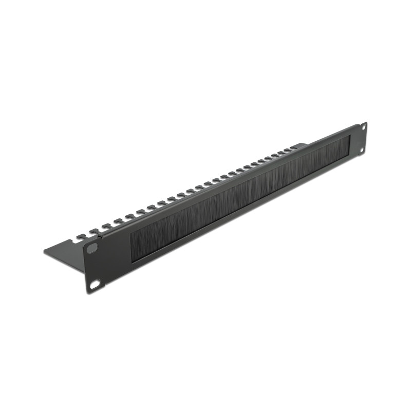 Delock 19″ Kabelmanagement Bürstenleiste mit Kabelabfangplatte 1 HE schwarz
