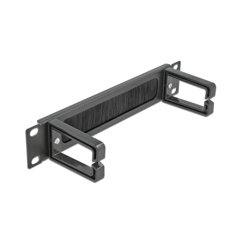 Delock 10″ Kabelmanagement Bürstenleiste mit 2 Bügeln 1 HE schwarz