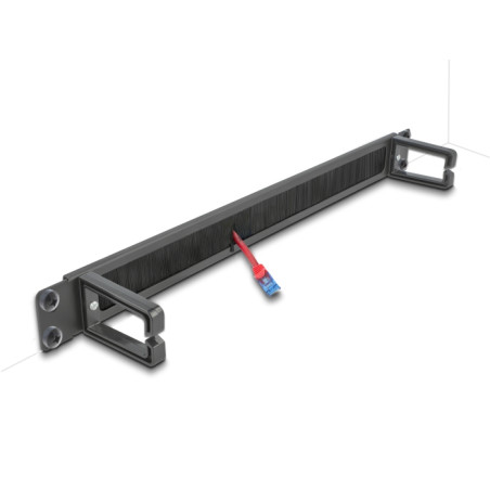 Delock 19″ Kabelmanagement Bürstenleiste mit 2 Bügeln 1 HE schwarz