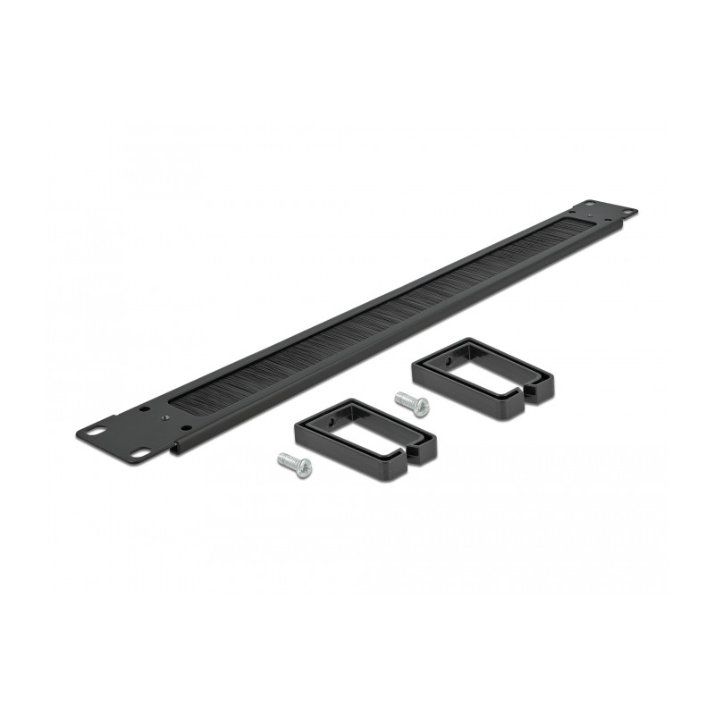 Delock 19″ Kabelmanagement Bürstenleiste mit 2 Bügeln 1 HE schwarz