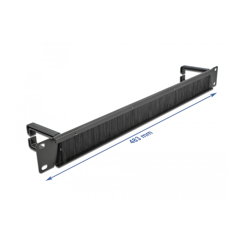 Delock 19″ Kabelmanagement Bürstenleiste mit 2 Bügeln 1 HE schwarz