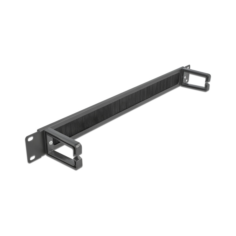 Delock 19″ Kabelmanagement Bürstenleiste mit 2 Bügeln 1 HE schwarz