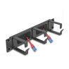 Delock 10″ Kabelmanagement Bürstenleiste mit 3 Bügeln 1 HE schwarz