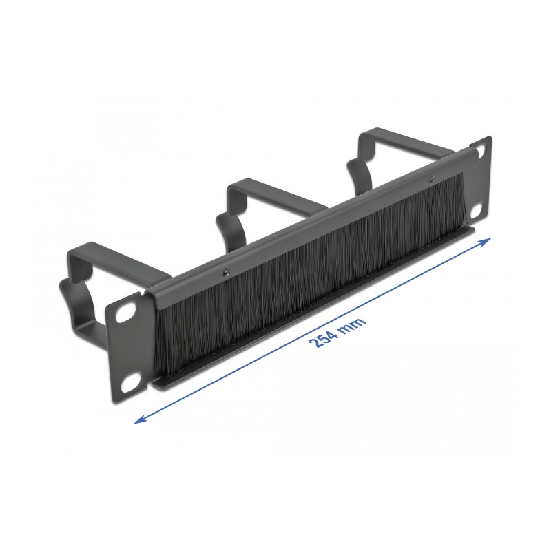 Delock 10″ Kabelmanagement Bürstenleiste mit 3 Bügeln 1 HE schwarz