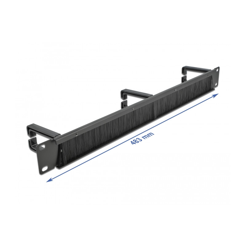 Delock 19″ Kabelmanagement Bürstenleiste mit 3 Bügeln 1 HE schwarz