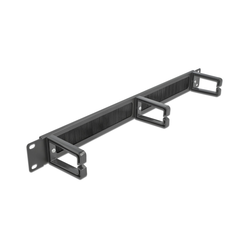 Delock 19″ Kabelmanagement Bürstenleiste mit 3 Bügeln 1 HE schwarz