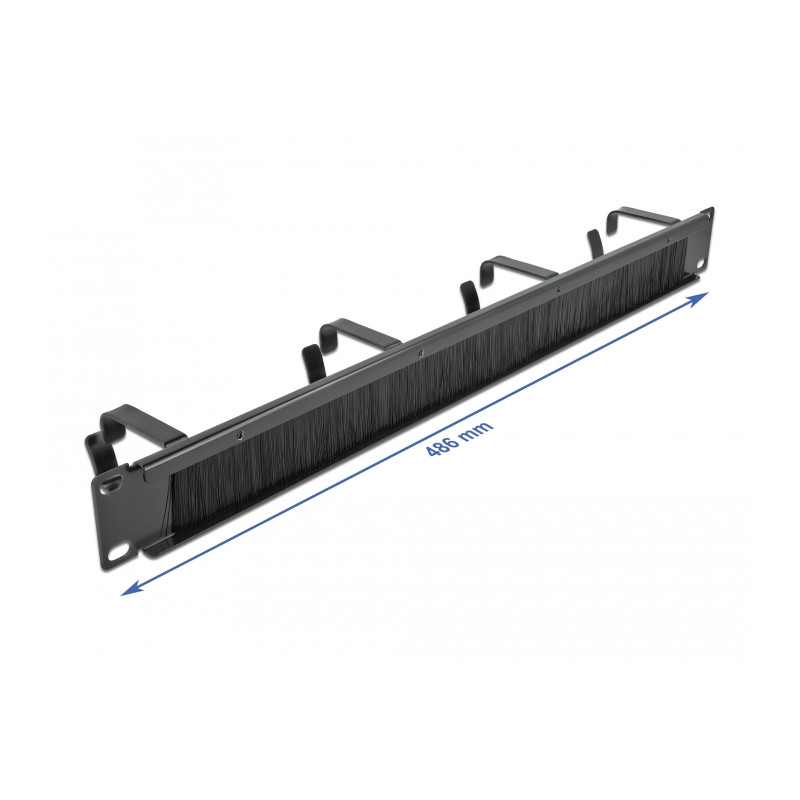 Delock 19″ Kabelmanagement Bürstenleiste mit 4 Bügeln 1 HE schwarz