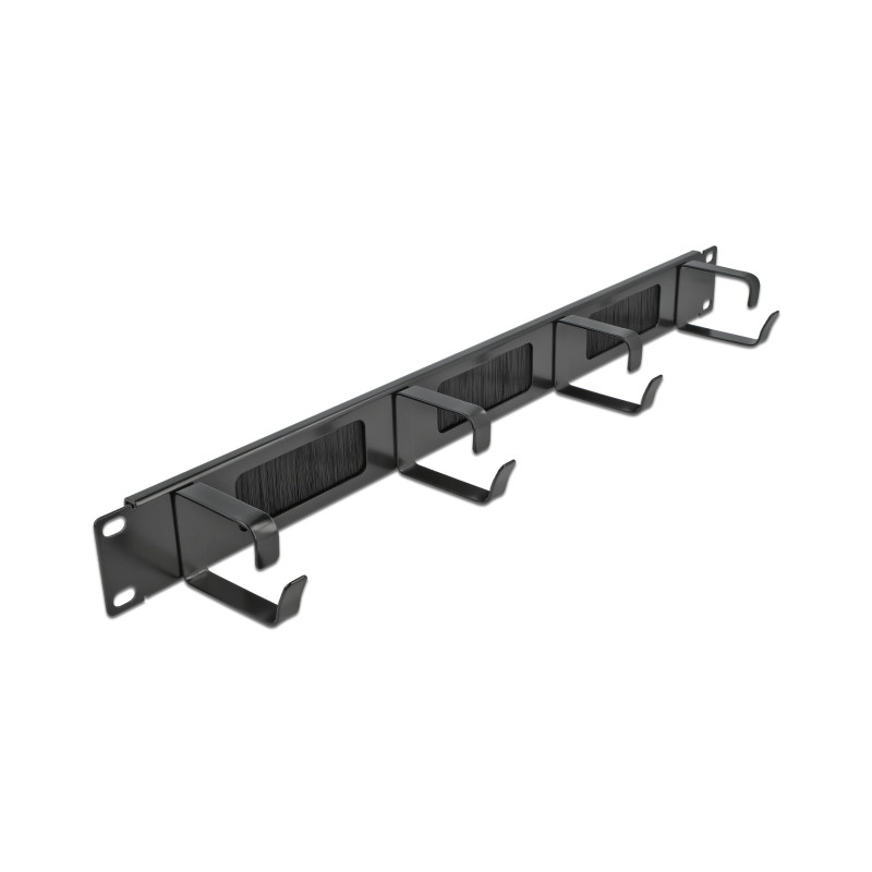Delock 19″ Kabelmanagement Bürstenleiste mit 4 Bügeln 1 HE schwarz