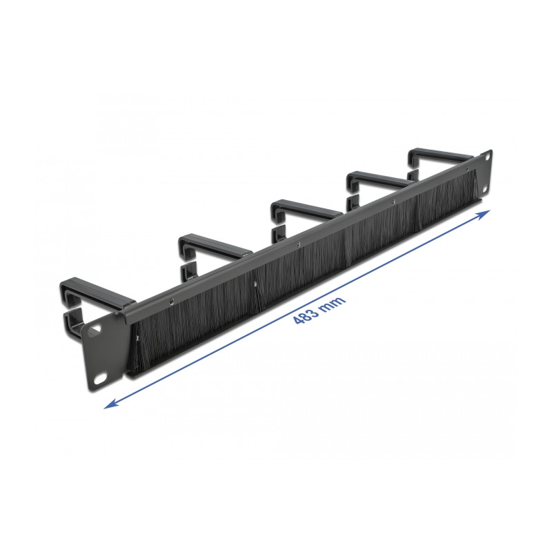 Delock 19″ Kabelmanagement Bürstenleiste mit 5 Bügeln 1 HE schwarz