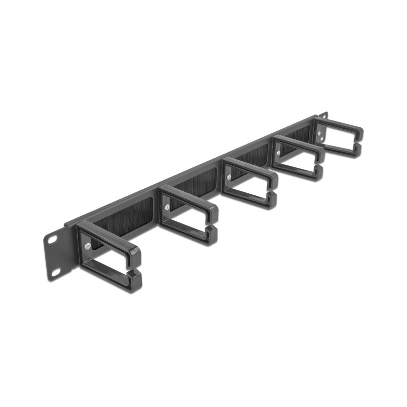 Delock 19″ Kabelmanagement Bürstenleiste mit 5 Bügeln 1 HE schwarz