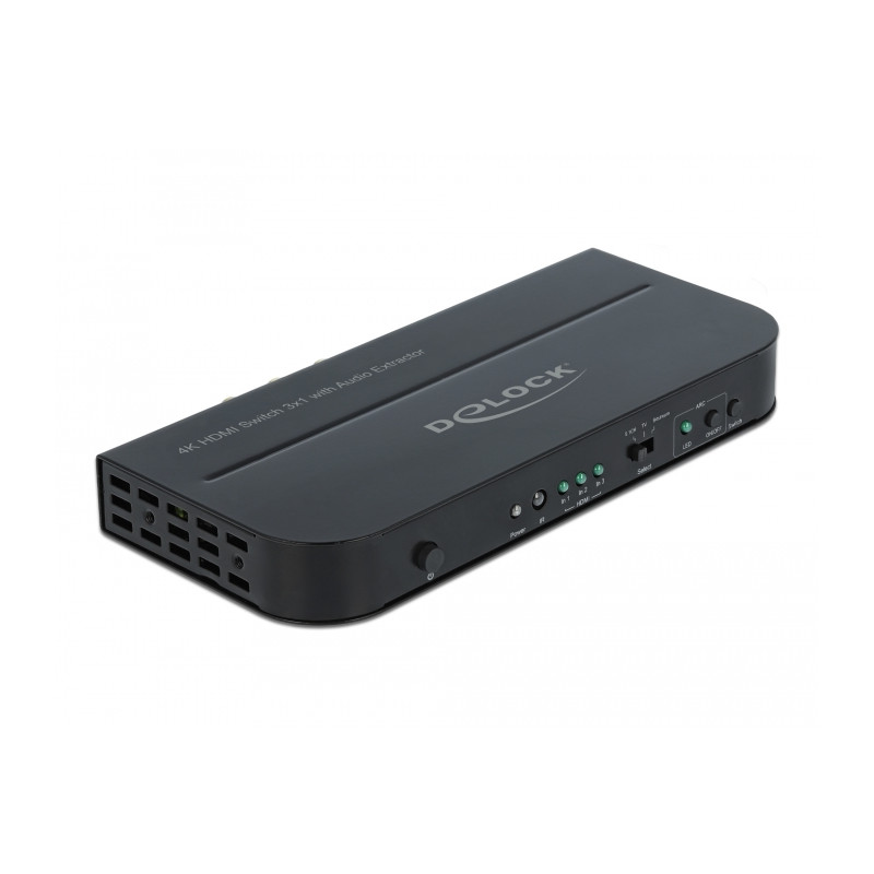 Delock HDMI Switch 3 x HDMI in zu 1 x HDMI out 4K 60 Hz mit Audio Extraktor