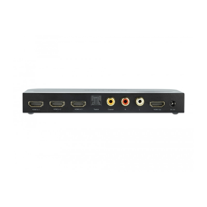Delock HDMI Switch 3 x HDMI in zu 1 x HDMI out 4K 60 Hz mit Audio Extraktor