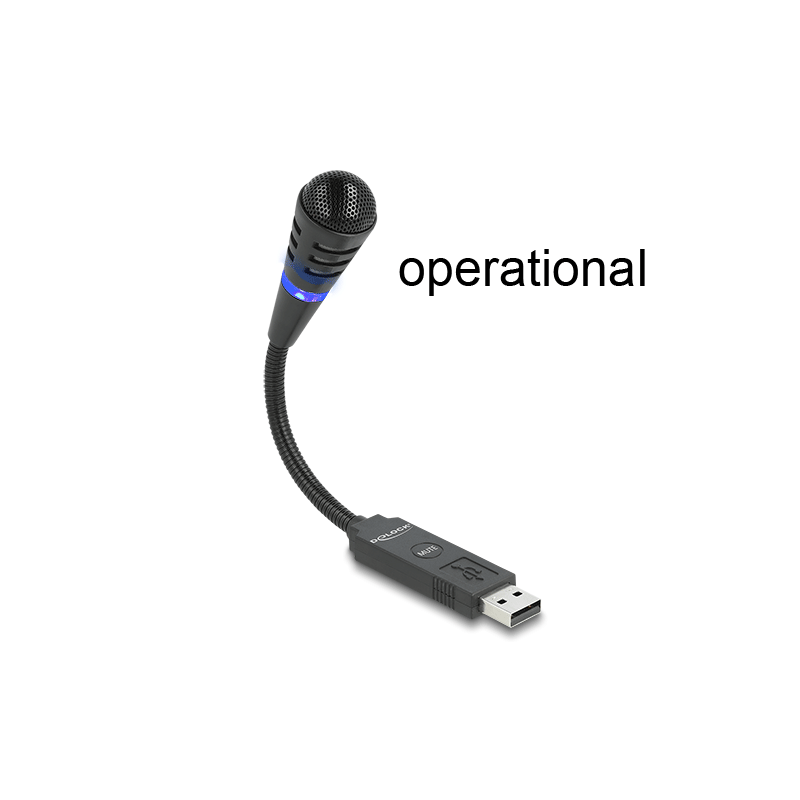 Delock USB Mikrofon mit Schwanenhals und Mute Button