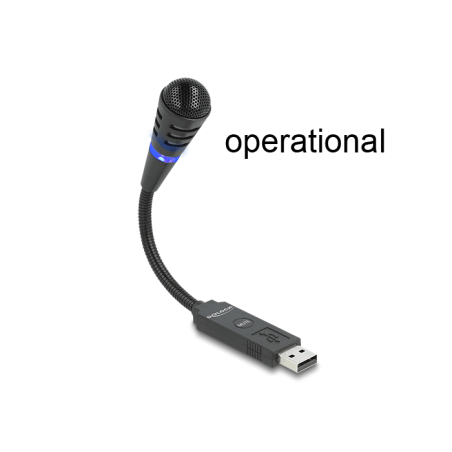 Delock USB Mikrofon mit Schwanenhals und Mute Button