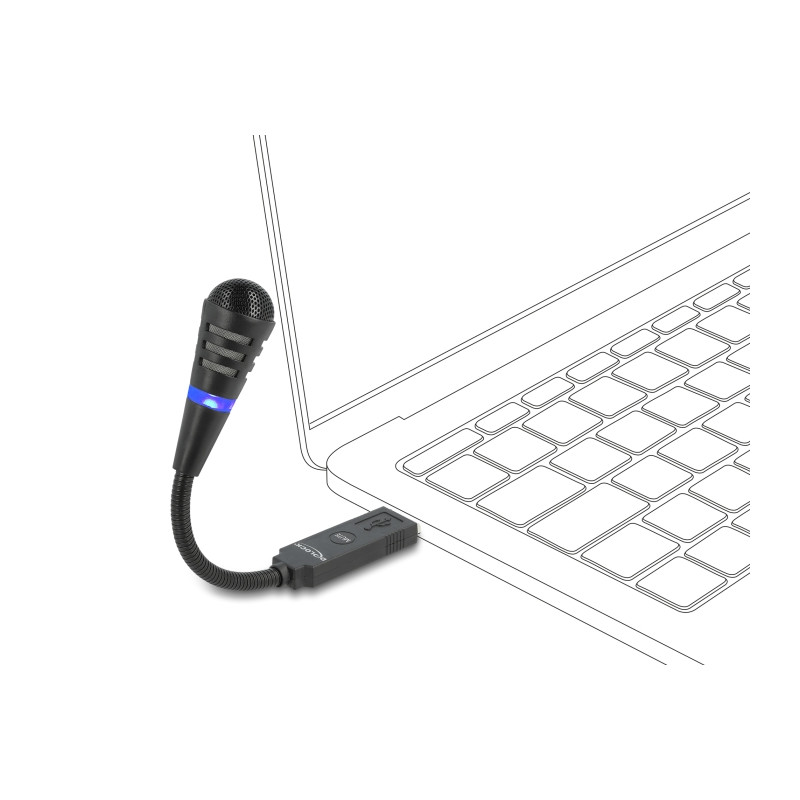 Delock USB Mikrofon mit Schwanenhals und Mute Button