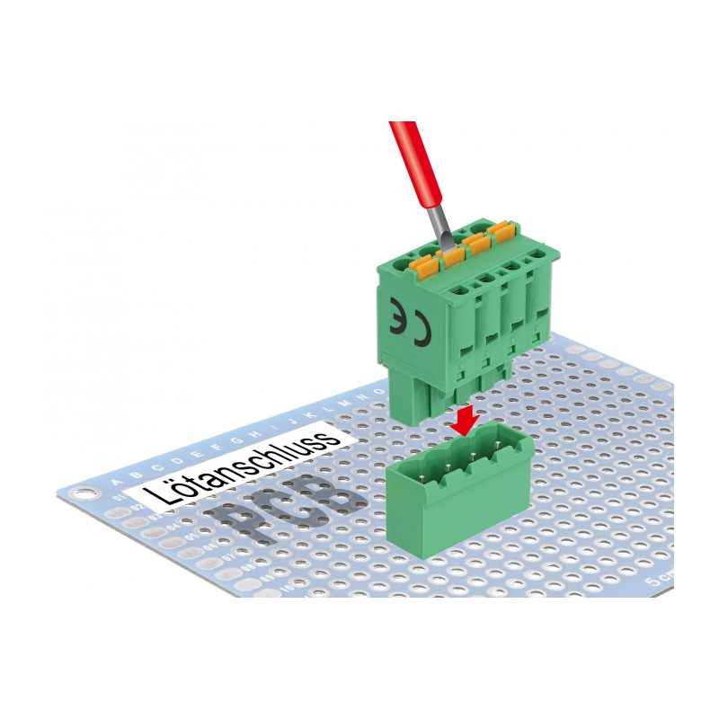 Delock Terminalblock Set für Platine 4 Pin 5,08 mm Rastermaß vertikal