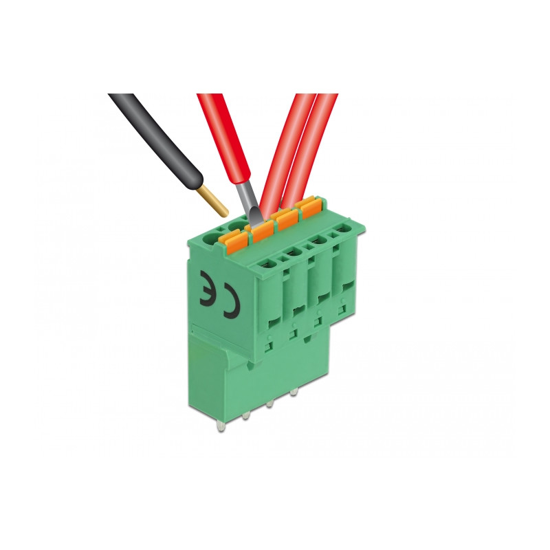 Delock Terminalblock Set für Platine 4 Pin 5,08 mm Rastermaß vertikal