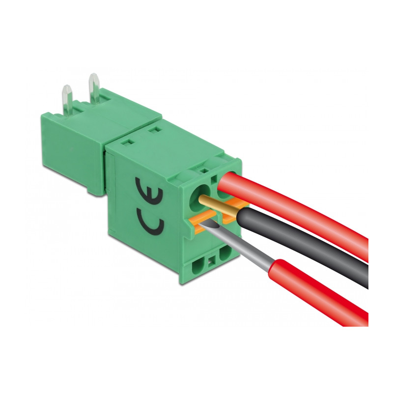 Delock Terminalblock Set für Platine 2 Pin 5,08 mm Rastermaß horizontal