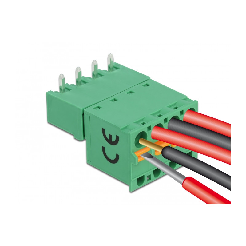 Delock Terminalblock Set für Platine 4 Pin 5,08 mm Rastermaß horizontal