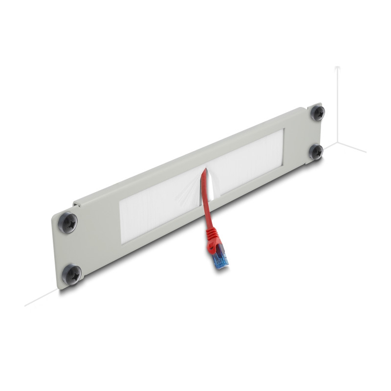 Delock 10″ Kabelmanagement Bürstenleiste 1 HE grau