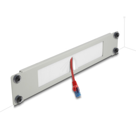 Delock 10″ Kabelmanagement Bürstenleiste 1 HE grau