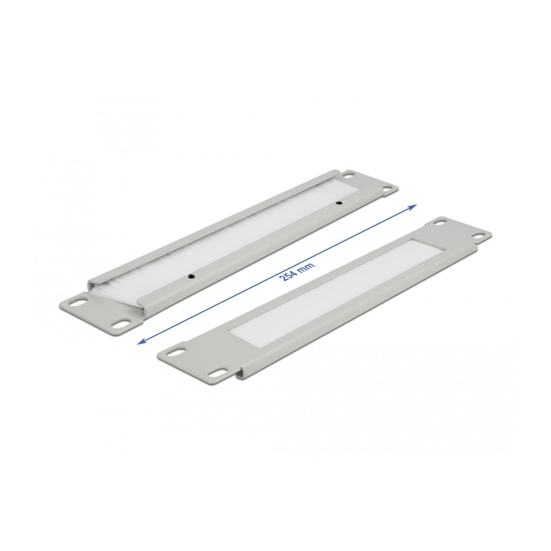 Delock 10″ Kabelmanagement Bürstenleiste 1 HE grau