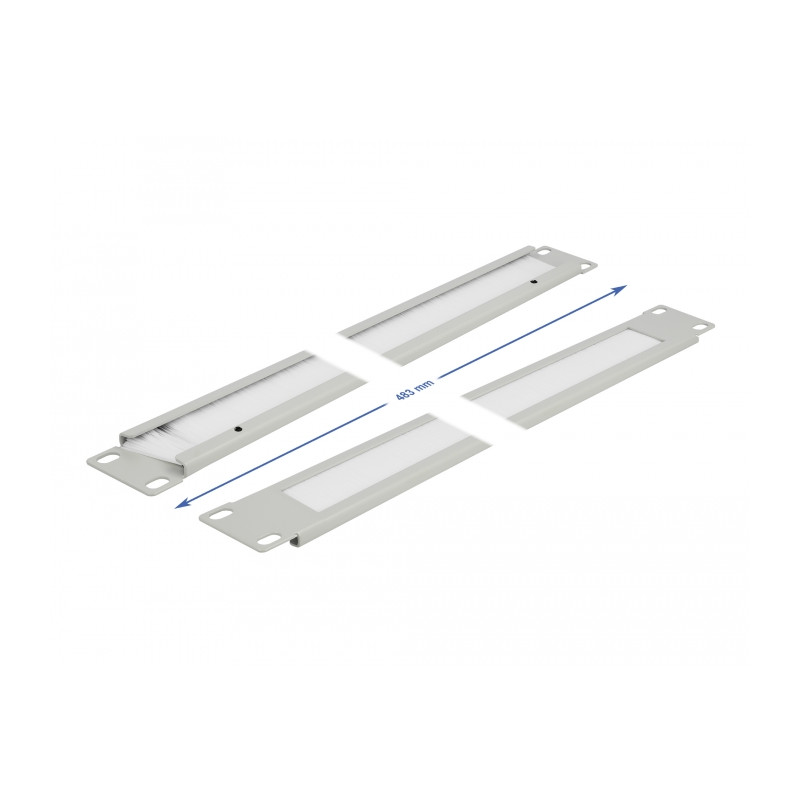 Delock 19″ Kabelmanagement Bürstenleiste 1 HE grau