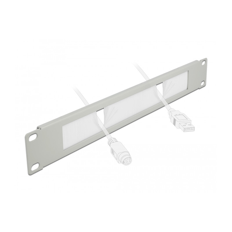 Delock 19″ Kabelmanagement Bürstenleiste 1 HE grau