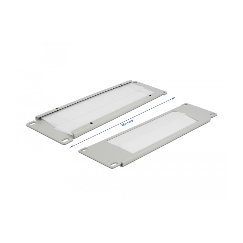 Delock 10″ Kabelmanagement Bürstenleiste 2 HE grau