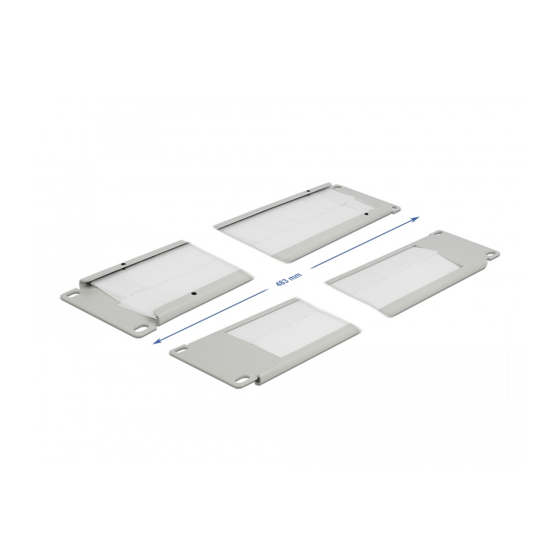 Delock 19″ Kabelmanagement Bürstenleiste 2 HE grau