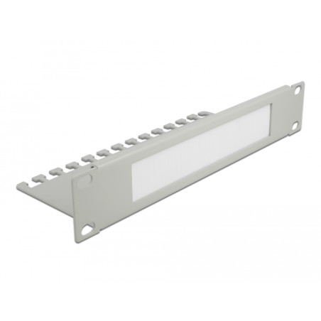 Delock 10″ Kabelmanagement Bürstenleiste mit Kabelabfangplatte 1 HE grau