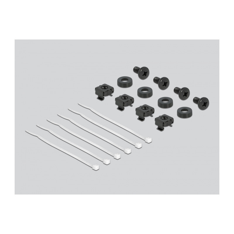 Delock 10″ Kabelmanagement Bürstenleiste mit Kabelabfangplatte 1 HE grau