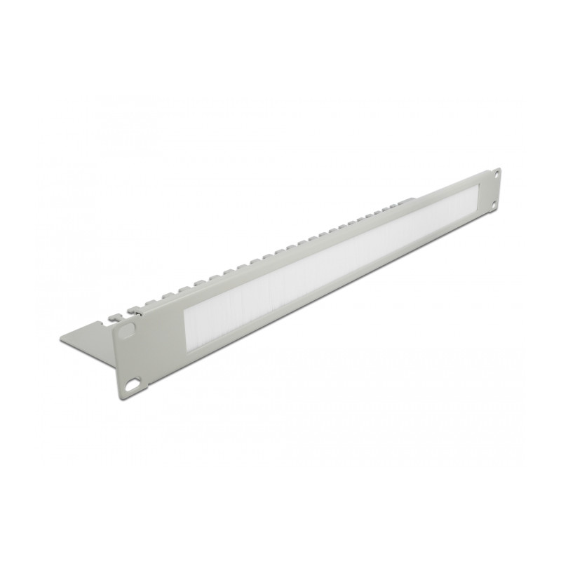 Delock 19″ Kabelmanagement Bürstenleiste mit Kabelabfangplatte 1 HE grau