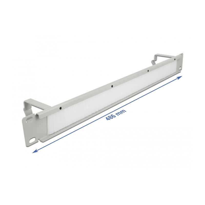 Delock 19″ Kabelmanagement Bürstenleiste mit 2 Bügeln 1 HE grau