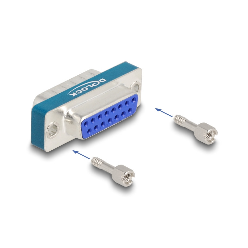 Delock HF/EMI Entstörfilter D-Sub 15 Pin Stecker zu Buchse mit Tiefpass induktiv