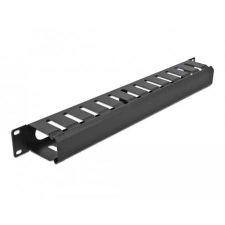 Delock 19″ Kabelmanagement Rangierpanel mit 2 Öffnungen 1 HE schwarz