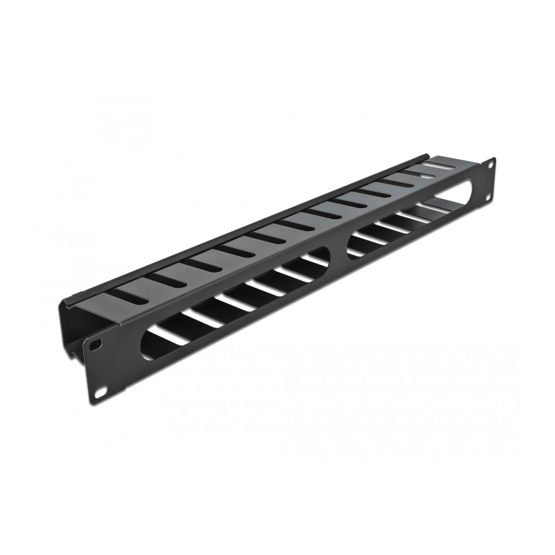 Delock 19″ Kabelmanagement Rangierpanel mit 2 Öffnungen 1 HE schwarz