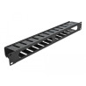 Delock 19″ Kabelmanagement Rangierpanel mit 2 Öffnungen 1 HE schwarz