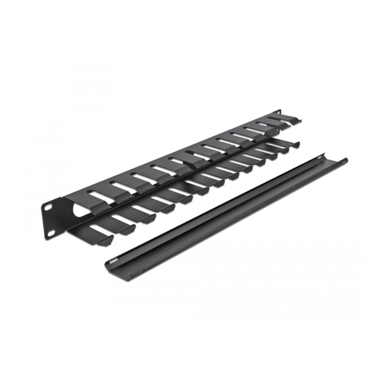 Delock 19″ Kabelmanagement Rangierpanel mit 2 Öffnungen 1 HE schwarz